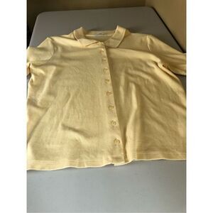 Marks and Spencer Cardigan Short Sleeve Women's Yellow Size UK 16